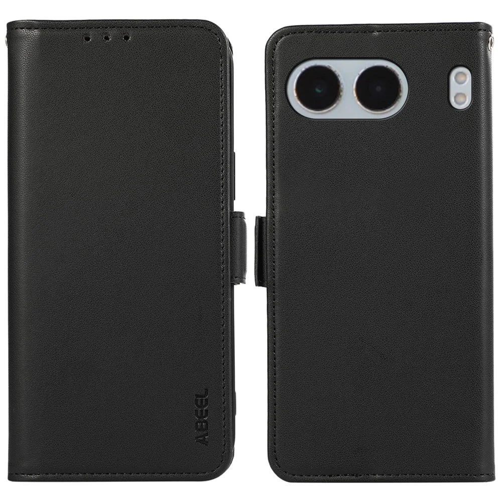 ABEEL For OnePlus Nord 4 Case Leather Phone Cover with RFID Blocking Wallet - Black - 1