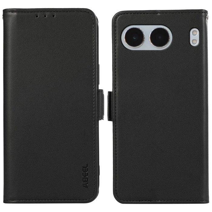 ABEEL For OnePlus Nord 4 Case Leather Phone Cover with RFID Blocking Wallet - Black - 1