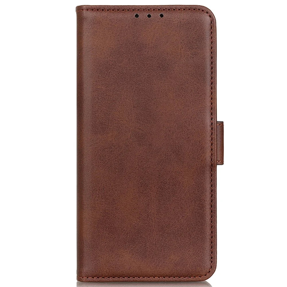 For OnePlus Nord 4 Case Stand Cowhide Texture PU Leather Phone Cover - Brown - 5