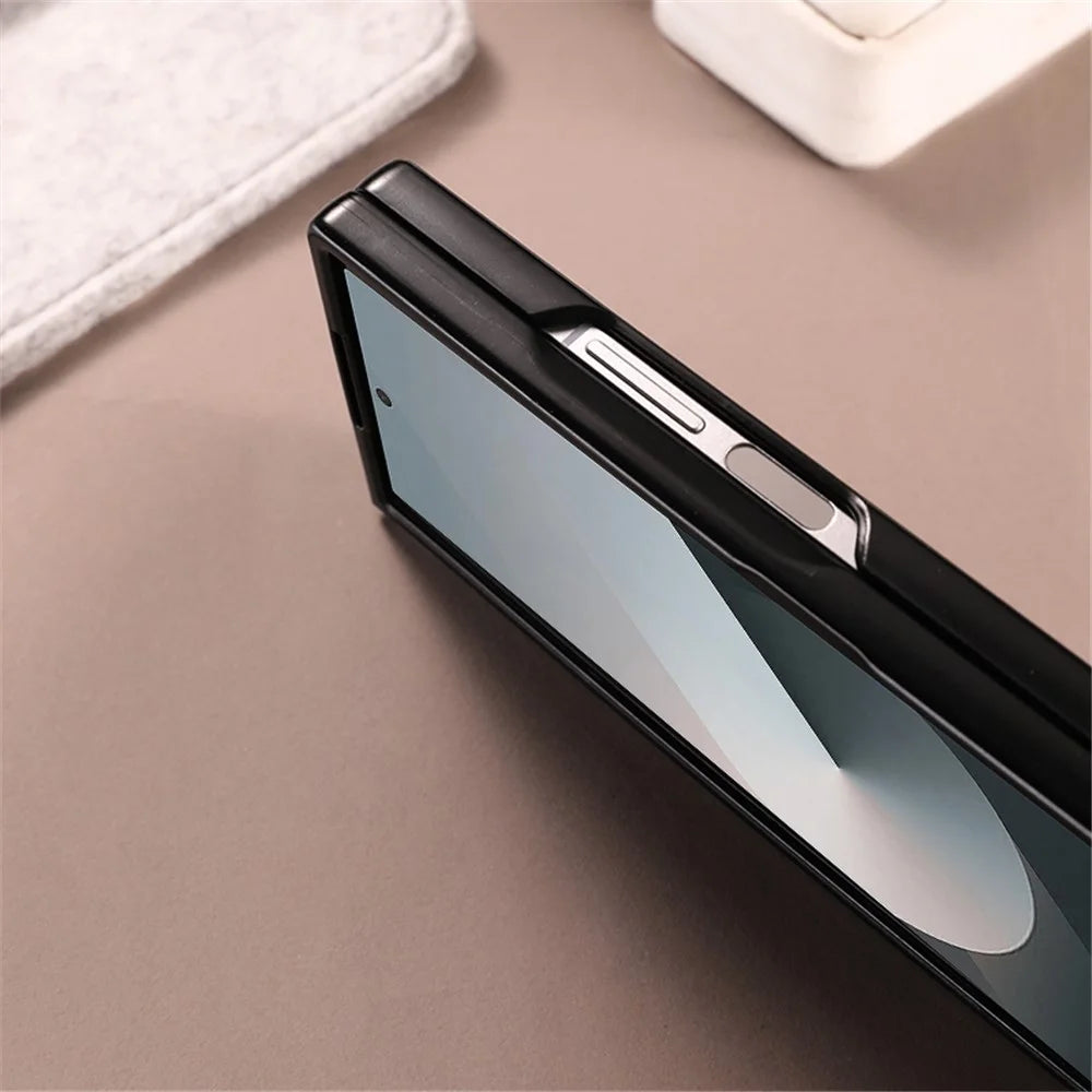For Samsung Galaxy Z Fold6 5G Case Drop-Proof PC+Cloth Back Phone Cover Magnetic Case - Grey - 4