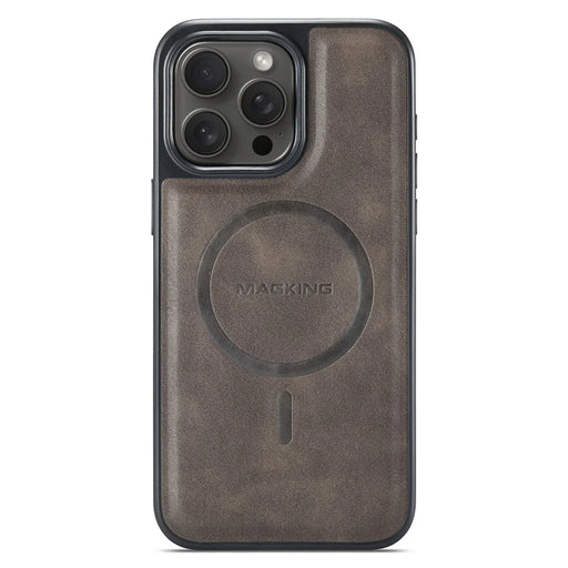 MAGKING K1 Series For iPhone 12 / 12 Pro Magnetic Case PC+TPU+PU Leather Shockproof Phone Cover - Coffee - 2