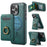 MAGKING K1 Series For iPhone 16 Pro Max Magnetic Case PC+TPU+PU Phone Cover with Card Holder Kickstand - Green - 1