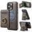 MAGKING K1 Series For iPhone 15 Pro Magnetic Case PC+TPU+PU Phone Cover with Card Holder Kickstand - Coffee - 1
