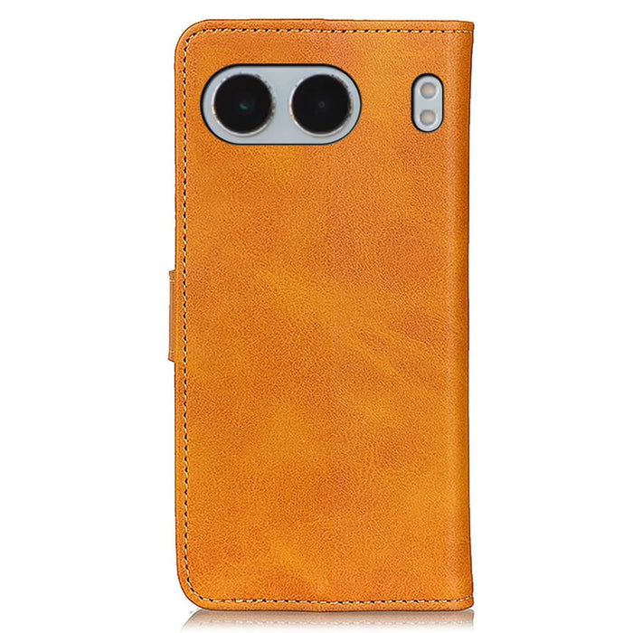 For OnePlus Nord 4 Stand Wallet Case Cowhide Texture Leather Phone Cover - Brown - 7