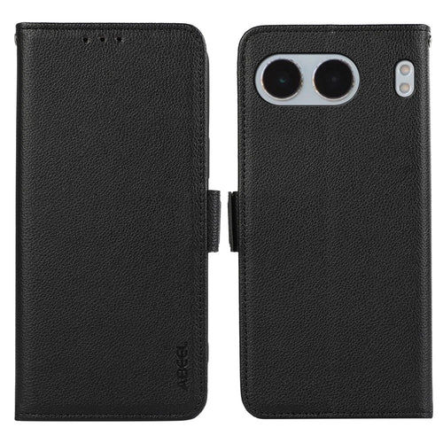 ABEEL For OnePlus Nord 4 Case Litchi Texture Leather RFID Blocking Phone Cover - Black - 1