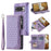 Style 005 For Google Pixel 9 Pro XL Wallet Case Rhombus PU Leather Zipper Phone Cover - Purple - 1
