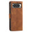 For Google Pixel 9 Pro XL Leather Case Splicing Stitching Wallet Stand Phone Cover with Strap - Brown - 5