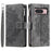 Style 006 For Google Pixel 9 / 9 Pro Wallet Case PU Leather Phone Cover Mandala Flower Pattern - Grey - 6