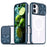 For iPhone 16 Clear Phone Case Compatible with MagSafe PC Cover with Camera Lens Slider - Navy Blue - 1