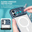 For iPhone 16 Clear Phone Case Compatible with MagSafe PC Cover with Camera Lens Slider - Navy Blue - 3