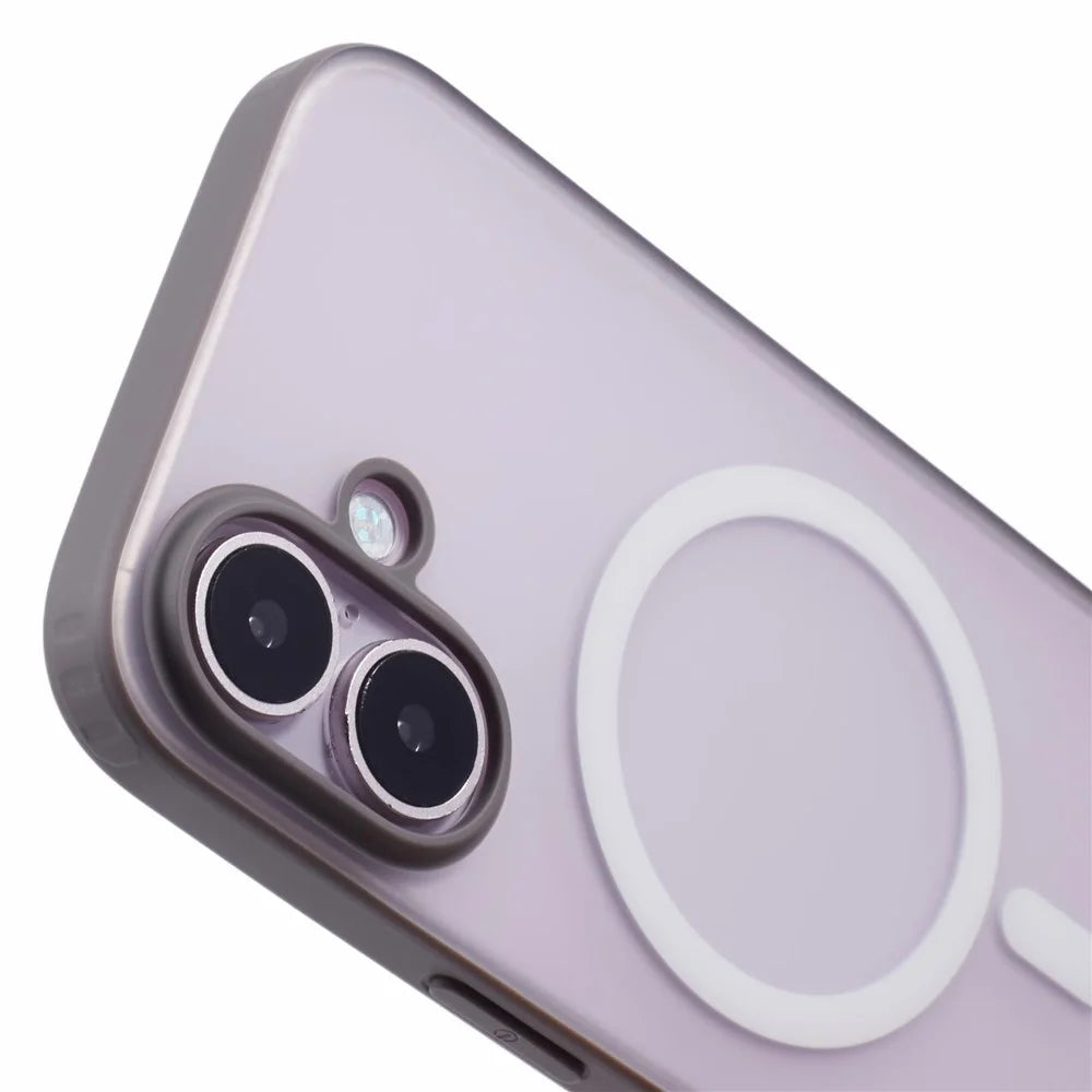 X-LEVEL For iPhone 16 Magnetic Case PC+TPU Matte Anti-Drop Cell Phone Cover - Grey - 6