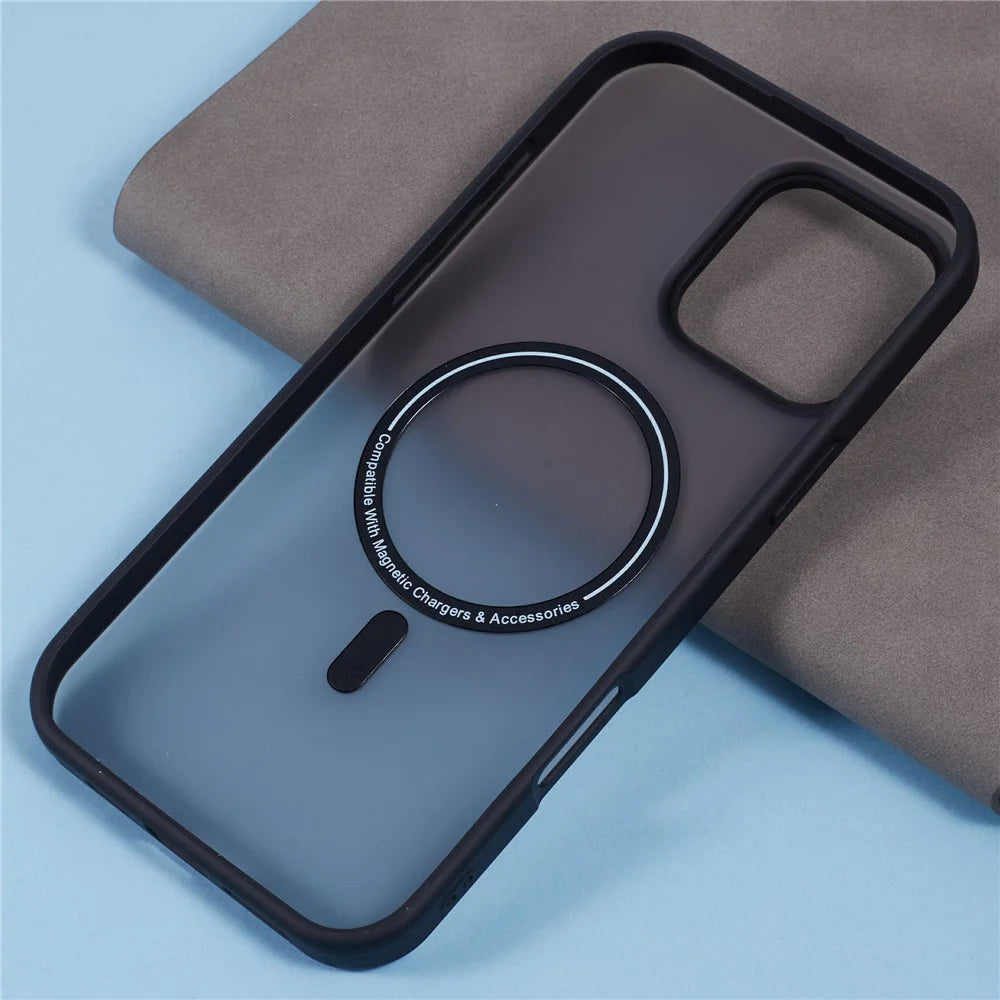 X-LEVEL For iPhone 16 Pro Magnetic Case PC+TPU Matte Anti-Drop Cell Phone Cover - Black - 7