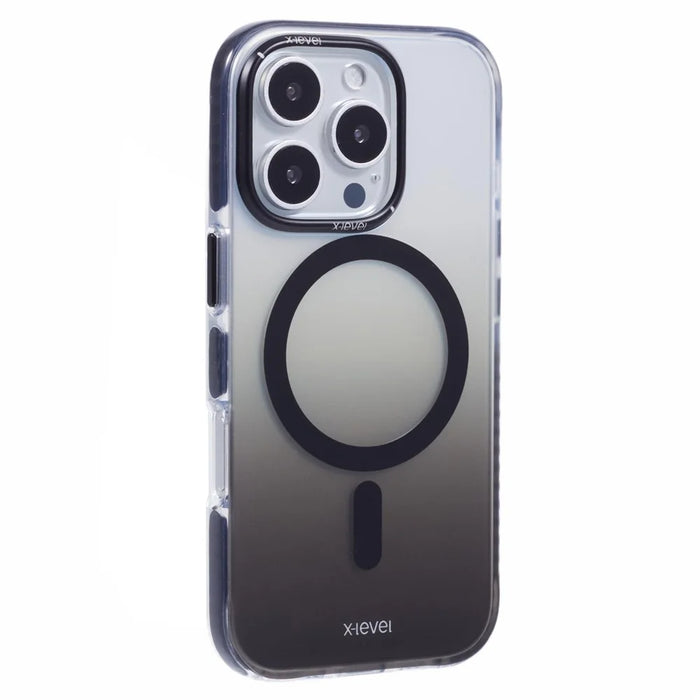 X-LEVEL For iPhone 16 Pro Case Compatible with MagSafe TPU Gradient Phone Cover - Black - 1