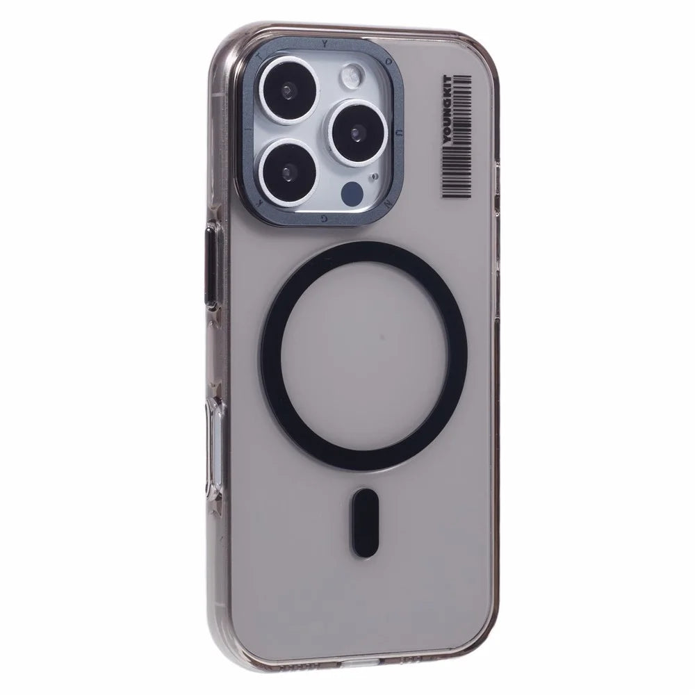YOUNGKIT For iPhone 16 Pro Max Case Compatible with MagSafe Clear PC Phone Cover - Transparent Black - 1