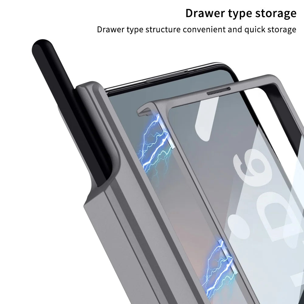 GKK For Samsung Galaxy Z Fold6 5G Magnetic Case Kickstand PC Phone Cover - Black - 4