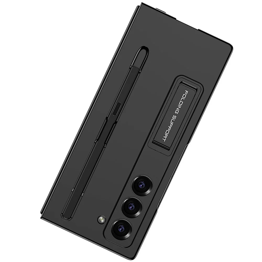 GKK For Samsung Galaxy Z Fold6 5G Case with Screen Film Kickstand Ultra Thin PC Phone Cover - Black - 3