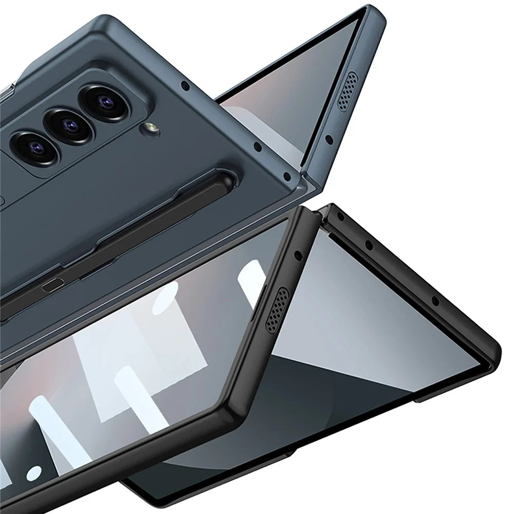 GKK For Samsung Galaxy Z Fold6 5G Case with Screen Film Kickstand Ultra Thin PC Phone Cover - Black - 6