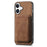 For iPhone 16 Case Compatible with MagSafe Leather Back Cover with Detachable Card Holder - Brown - 4