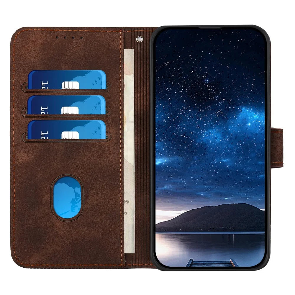 For Sony Xperia 1 VI Leather Wallet Case Butterfly Flower Imprinted Phone Cover with Strap - Brown - 2