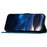 For iPhone 16 Plus Leather Wallet Case Butterfly Flower Imprinted Phone Cover with Strap - Sapphire - 3