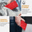 For iPhone 16 Leather Wallet Case Butterfly Flower Imprinted Phone Cover with Strap - Red - 6