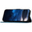 For iPhone 15 Leather Wallet Case Butterfly Flower Imprinted Phone Cover with Strap - Sapphire - 3