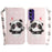 For Samsung Galaxy A16 5G / A16 4G Case Pattern Printing Leather Wallet Phone Cover - Love Heart Panda - 1
