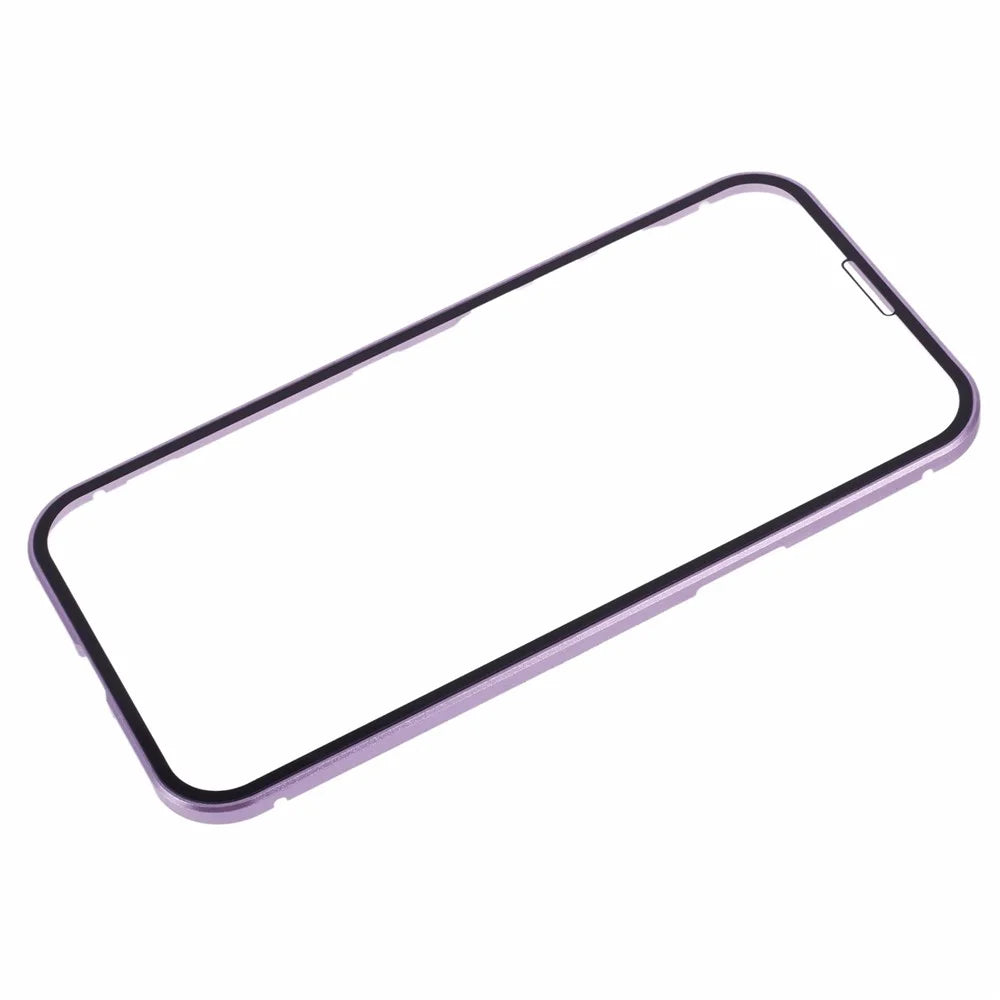 For iPhone 16 Pro Full Body Case Magnetic Tempered Glass Double-Sided Phone Case - Purple - 7