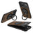 For iPhone 14 Pro Max Case Magnetic Closure Back Plate + Metal Frame Phone Cover with Kickstand - Black / Dark Brown - 1