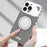 For iPhone 14 Pro Max Case Magnetic Closure Back Plate + Metal Frame Phone Cover with Kickstand - Black / Dark Brown - 6