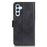 For Samsung Galaxy M35 5G Case Stand Cowhide Texture PU Leather Phone Cover - Black - 6
