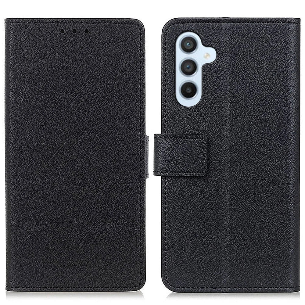 For Samsung Galaxy A16 5G / A16 4G Case PU Leather Stand Wallet Phone Cover - Black - 1