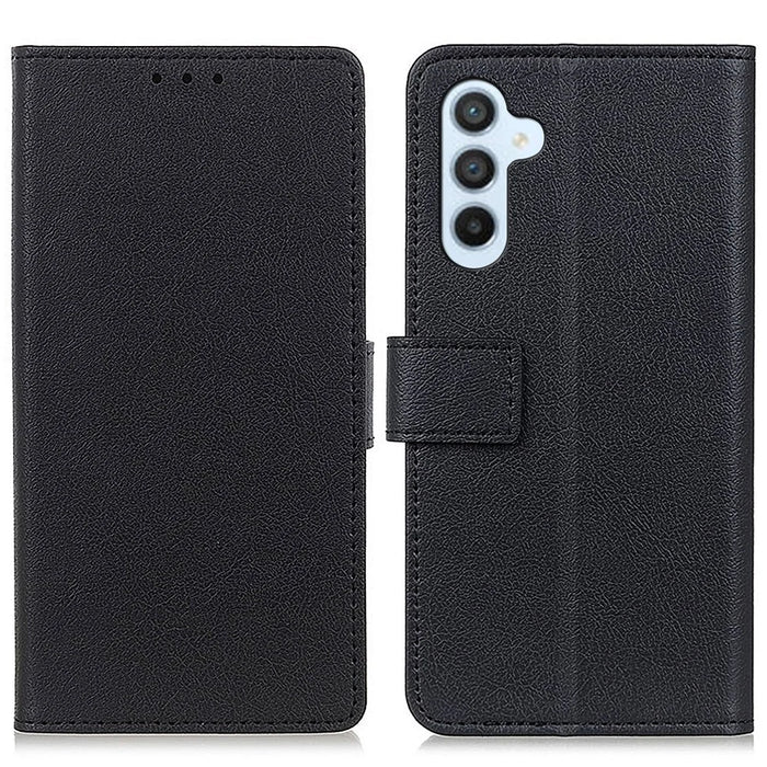 For Samsung Galaxy A16 5G / A16 4G Case PU Leather Stand Wallet Phone Cover - Black - 1