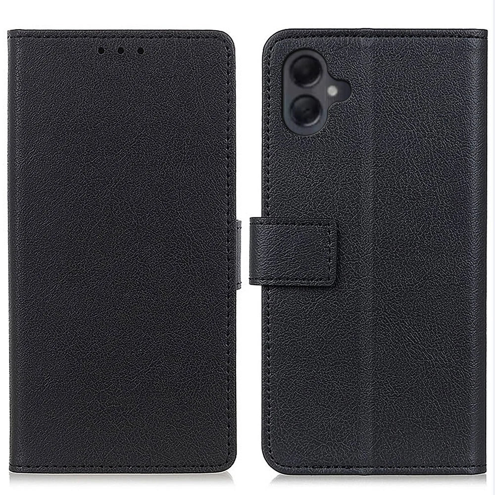 For Samsung Galaxy A06 4G Case PU Leather Stand Wallet Phone Cover - Black - 1