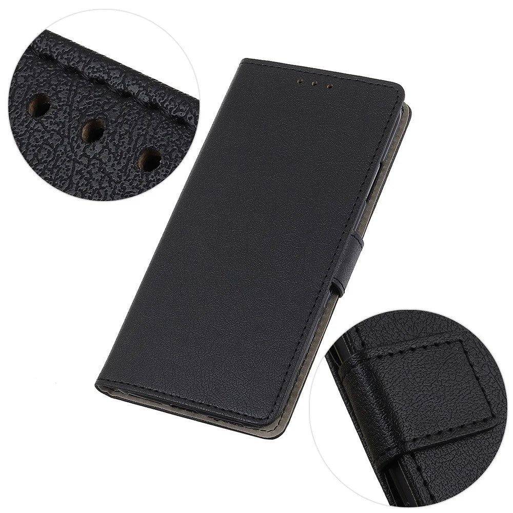 For Samsung Galaxy A06 4G Case PU Leather Stand Wallet Phone Cover - Black - 4