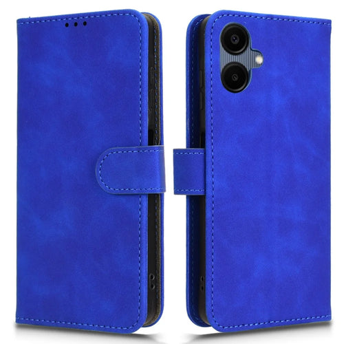 For Samsung Galaxy A06 4G Leather Case Skin-Feel Anti-Drop Wallet Flip Phone Cover - Blue - 1