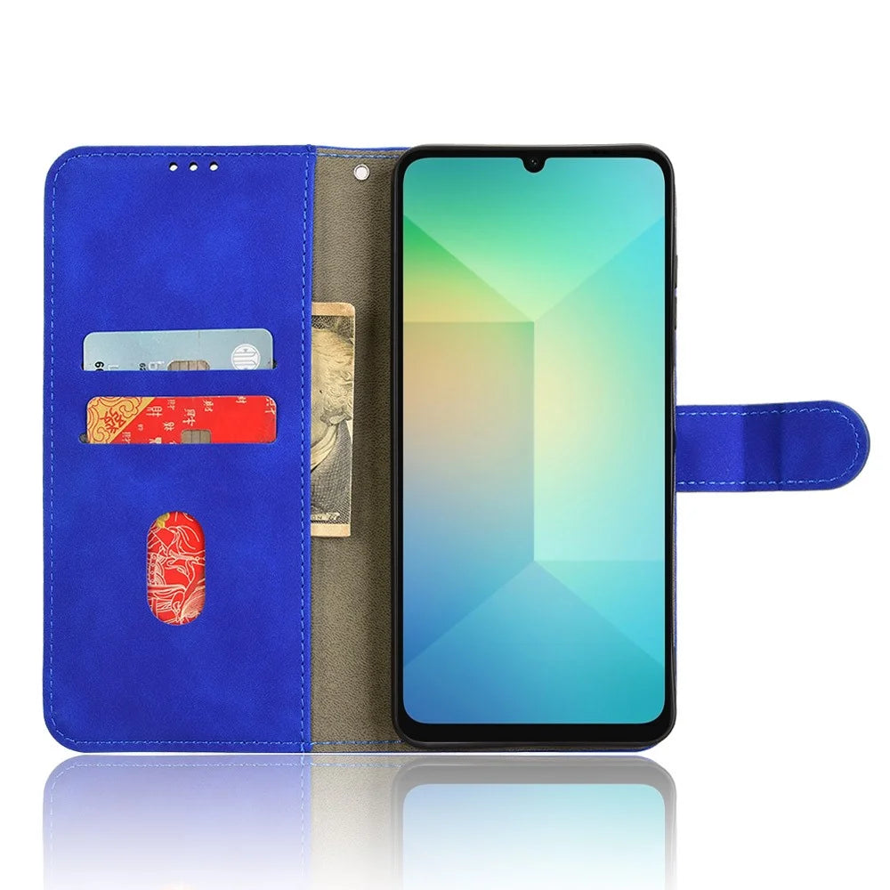 For Samsung Galaxy A06 4G Leather Case Skin-Feel Anti-Drop Wallet Flip Phone Cover - Blue - 2