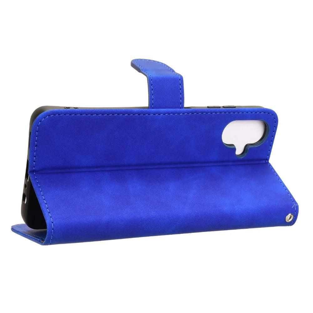 For Samsung Galaxy A06 4G Leather Case Skin-Feel Anti-Drop Wallet Flip Phone Cover - Blue - 3