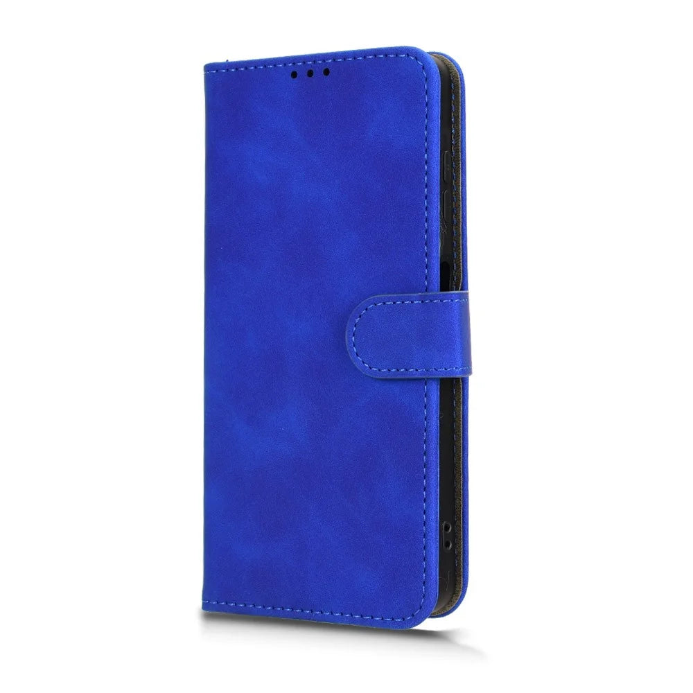 For Samsung Galaxy A06 4G Leather Case Skin-Feel Anti-Drop Wallet Flip Phone Cover - Blue - 5