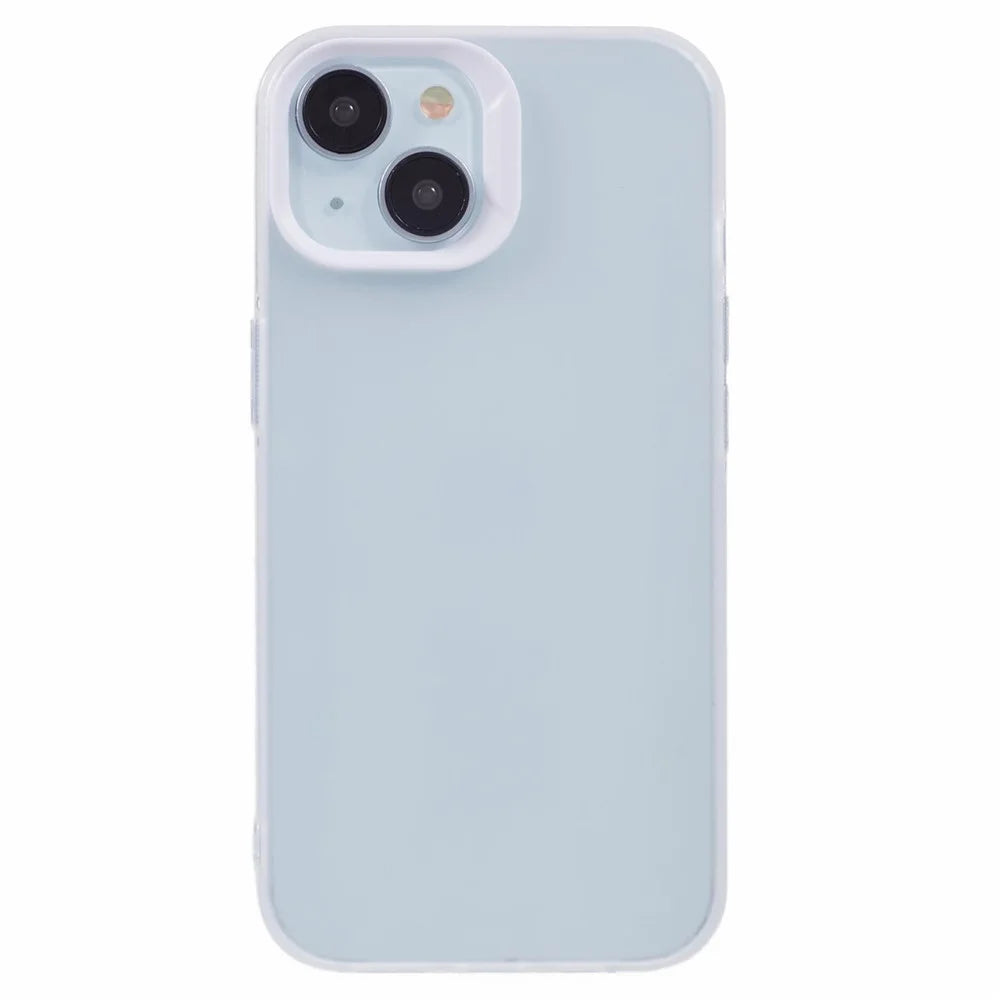 DME Series For iPhone 15 Plus Case Matte TPU Shockproof Phone Cover - Translucent White - 3