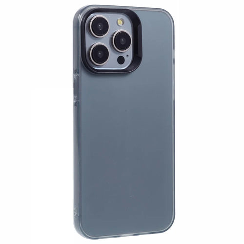 DME Series For iPhone 15 Pro Max Case Matte TPU Shockproof Phone Cover - Translucent Black - 1