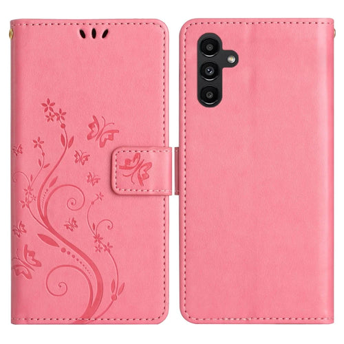 For Samsung Galaxy A16 5G / A16 4G Case PU Leather Phone Wallet Cover with Strap - Pink - 1