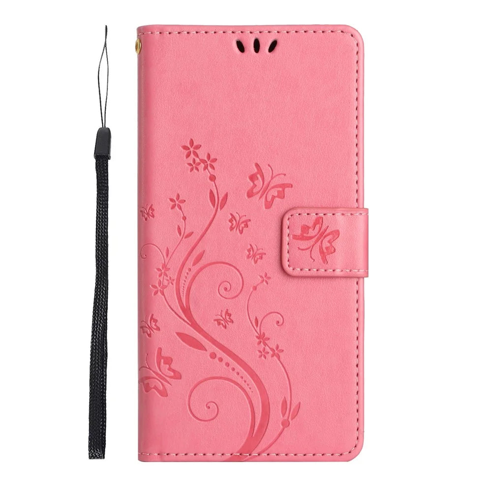 For Samsung Galaxy A16 5G / A16 4G Case PU Leather Phone Wallet Cover with Strap - Pink - 7