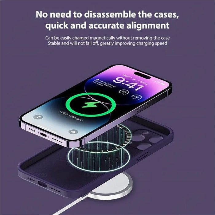 For iPhone 16 Pro Magnetic Case Shockproof Soft TPU Phone Cover - Black - 3