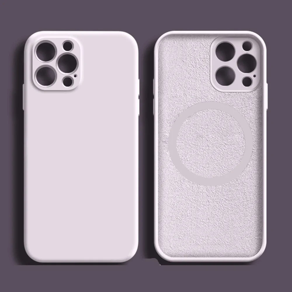 For iPhone 15 Pro Max Magnetic Case Shockproof Soft TPU Phone Cover - Light Purple - 2