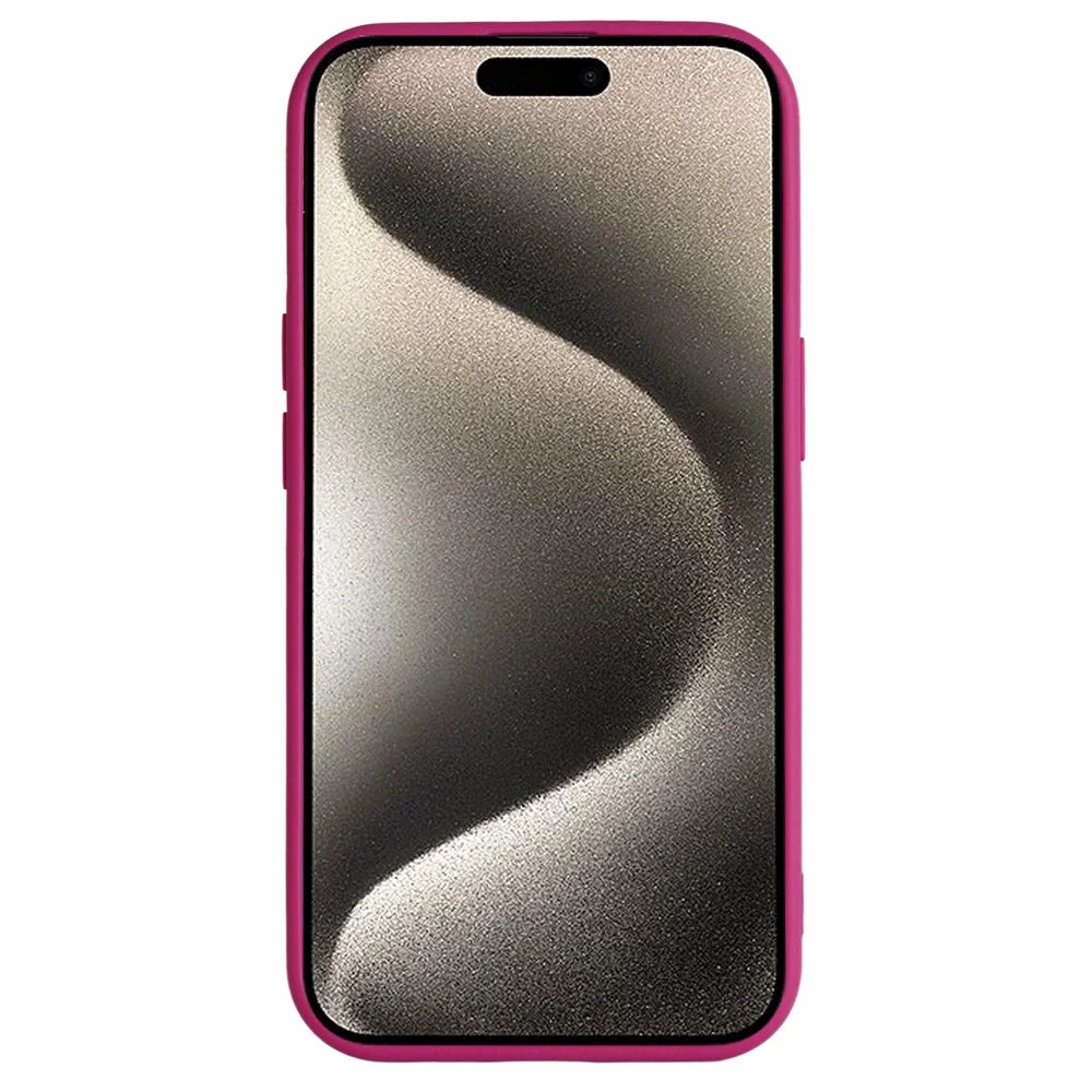 For iPhone 14 Pro Case Litchi Texture TPU Shockproof Phone Cover - Rose - 2