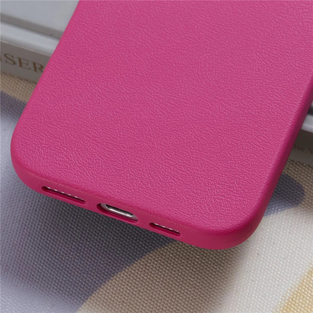 For iPhone 13 Pro Case Litchi Texture TPU Shockproof Phone Cover - Rose - 6