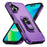 For iPhone 16 Case Military Grade Ring Kickstand PC+TPU Phone Cover - Purple+Black - 2