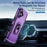 For iPhone 16 Case Military Grade Ring Kickstand PC+TPU Phone Cover - Purple+Black - 4