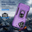 For iPhone 16 Case Military Grade Ring Kickstand PC+TPU Phone Cover - Purple+Black - 5